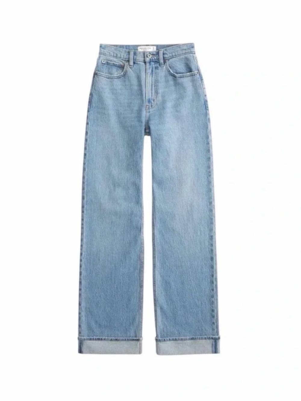 Abercrombie & Fitch High Rise 90s Relaxed Jean CUFF HEM - 25 SHORT